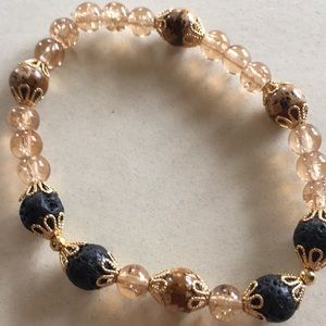 Handmade gold/black Aromatherapy bracelet